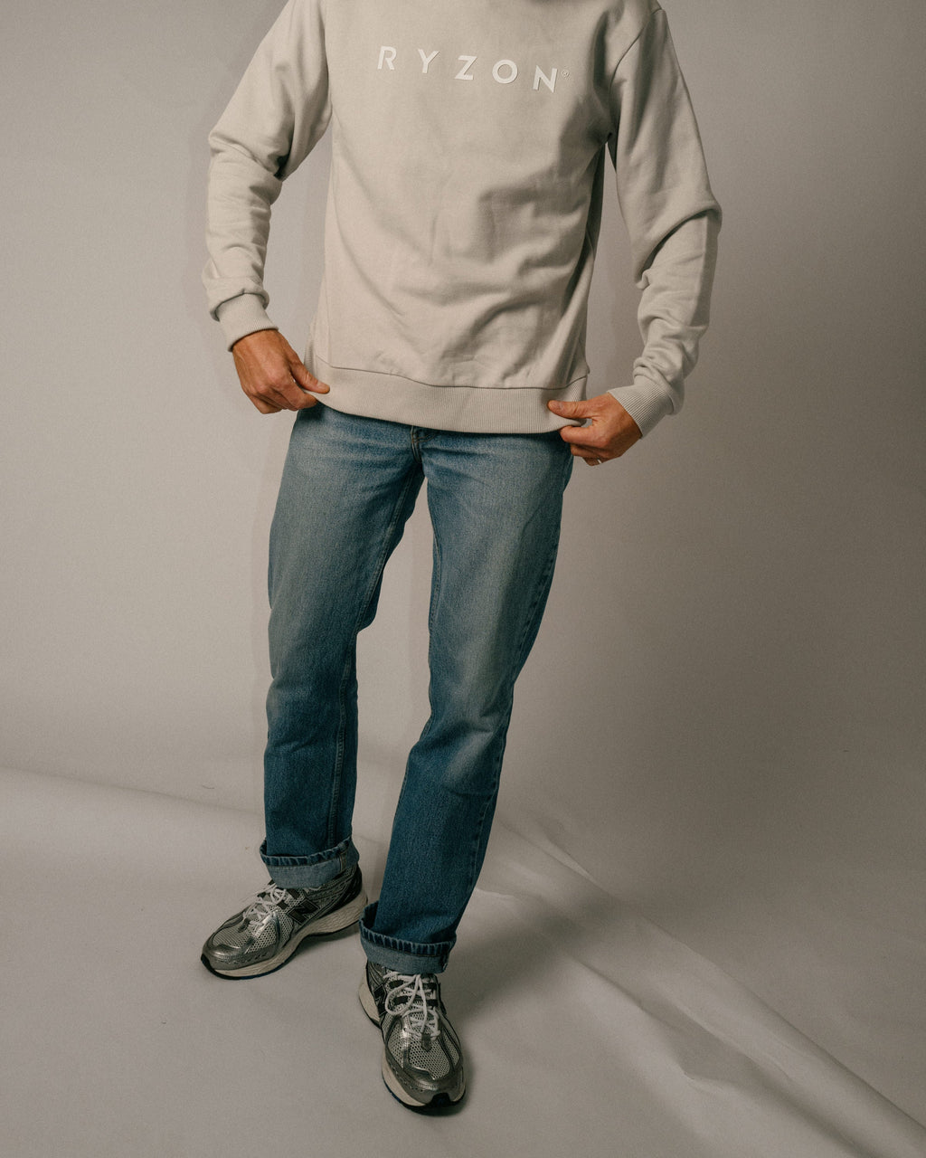 Ryzon Rhythm Unisex Crewneck Sweatshirt Typelogo Organic Cotton