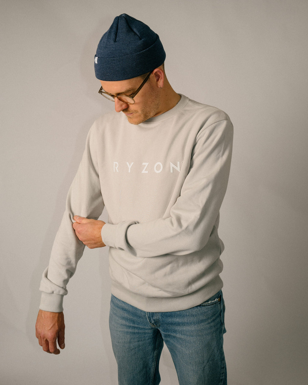 Ryzon Rhythm Unisex Crewneck Sweatshirt Typelogo Organic Cotton