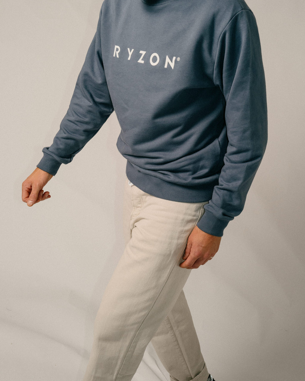 Ryzon Rhythm Unisex Crewneck Sweatshirt Typelogo Organic Cotton