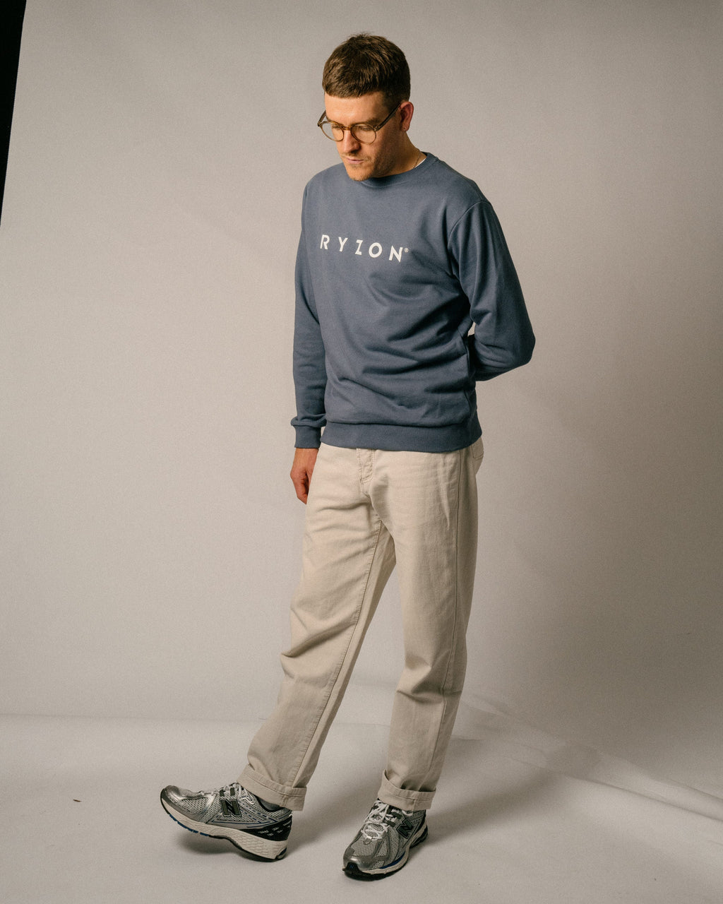 Ryzon Rhythm Unisex Crewneck Sweatshirt Typelogo Organic Cotton