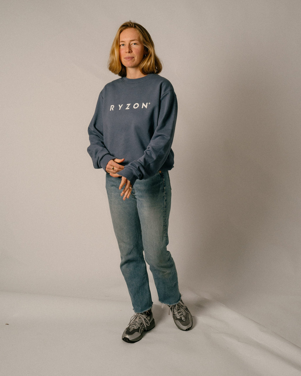 Ryzon Rhythm Unisex Crewneck Sweatshirt Typelogo Organic Cotton
